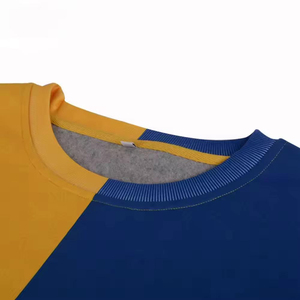 Sudadera Unisex con Bloques de Color, Cuello Redondo, Corte Regular, Tejida, Manga Larga, Estilo Casual, Azul y Amarillo, Transpirable - Product Image 6