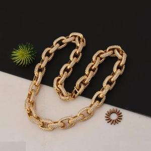 Cadena Cubana ZAWO HOUSE VVS1 con Moissanita, Chapada en Plata S925 y Oro de 18K, Estilo Hip Hop, Joyería de Moissanita Certificada - Product Image 5