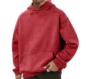 Sweat à capuche homme en coton épais 100% délavé style rétro, coupe oversize confortable avec logo appliqué sur le devant - Product Image 2