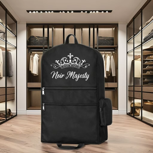Sacs de rangement pour vêtements en coton 100% avec fermeture éclair, personnalisés avec logo de luxe, anti-poussière, vente en gros - Product Image 1