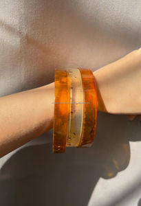 Bracelets en résine acrylique de luxe pour femmes, élégant bracelet rond en bijoux pour les fêtes et le port quotidien - Product Image 2