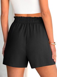 Shorts de estar para mujer, talla grande, de spandex/poliéster, con estampado floral, de secado rápido, ecológicos, de talle alto, cintura elástica, para uso casual en casa - Product Image 6