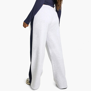 Super soldes hiver : Pantalon de jogging streetwear en molleton, coupe ample et oversize, jambe large avec fentes latérales pour femme - Product Image 4