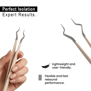 Pince à épiler professionnelle Iso Pro en acier inoxydable pour extensions de cils, avec poignée antidérapante et conception de précision - Product Image 3