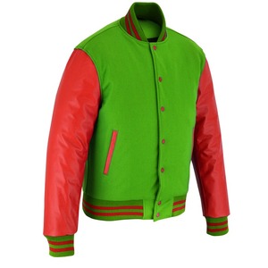 2026 OEM Hot Selling Green Wool Men's Varsity <b>Jacket</b> Stand Collar Eco-Friendly Windproof <b>Heated</b> Fashion 100%High Quality Low MOQ - Product Image 6
