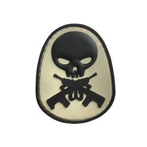 <b>Security</b> 3D Rubber Patch Rectangle Black with White Text Hook-and-Loop Backing <b>for</b> Garment Use - Product Image 2