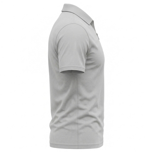 Mens Light Gray <b>Zip</b> <b>Neck</b> <b>Polo</b> <b>Shirt</b> Custom Logo Short Sleeve Golf Tennis Sportswear Uniform Style Regular Fit Gray - Product Image 3