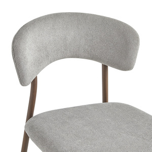 Silla de Comedor de Diseño Moderno, Elegante Silla con Cojín Gris, Silla de Lujo Nórdica de Tela de Terciopelo para Cocina, Cafetería y Comedor - Product Image 6