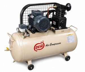 Compresseur d'air à double piston DEW 2 HP, réservoir de 150 L, compresseur d'air industriel haute pression, moteur triphasé - Product Image 2