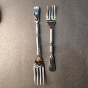 Juego de Cubiertos de Acero Inoxidable de Primera Calidad con Mango de Diseño de Bambú, Juego de Cubiertos de 5 Piezas con Acabado Pulido Espejo para Hoteles de Lujo - Product Image 4