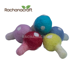 Vibrant Green Red Purple Color Woolen Felt Mushroom Christmas Hanging Decor Ornaments Prefect for Hobby <b>Crafts</b> Garlands and More - Product Image 2