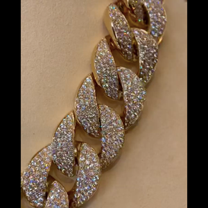 <b>Iced</b> Jewelz Premium Quality Gold/Silver Plated 925 Silver <b>Iced</b> Cuban Link <b>Chain</b> 24MM Brilliant Cut VVS Moissanite Hip Hop Miami - Product Image 3