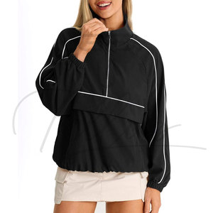Veste coupe-vent pour femme tendance, en toile personnalisée, imperméable, respirante, couleurs contrastées, manches longues - Product Image 5