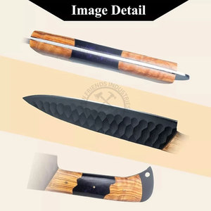 New Article Custom Made J2 Steel Powder Coated <b>Sharp</b> Hammered Blade 5-Piece Luxury Kitchen Chef <b>Knife</b> <b>Set</b> Ambidextrous W/ Resin - Product Image 2