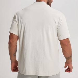 เสื้อยืดหนา 280GSM ผู้ชาย ผ้าฝ้าย 100% เสื้อยืดโอเวอร์ไซส์ ปักโลโก้ตามสั่ง เสื้อยืดทรงไหล่ตก - Product Image 3