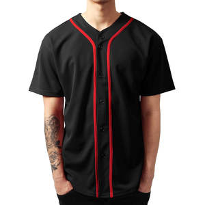 Camiseta de Béisbol Negra Lisa Personalizada, Transpirable, Anti-UV, Absorbe la Humedad, Talla Grande, Impresión Digital, Nombre del Equipo Personalizado - Product Image 1