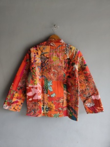 Quilted <b>Patchwork</b> <b>Jacket</b> Women's Mandarin Collar Full Sleeve Cotton Autumn Style Hand Embroidery Design Regular Length gift - Product Image 6