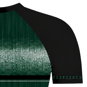 Camiseta Deportiva Personalizada de Manga Corta con Cuello Redondo, Color Verde Oscuro y Negro, Estilo Raglán, Uniforme de Equipo para Entrenamiento Atlético, Transpirable y de Alto Rendimiento - Product Image 4