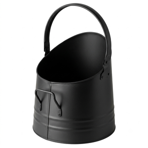 Metal Large Fireplace Fuel Can Pail Indoor Use Fireplaces Ashes Carrier Container <b>Wood</b> Pellets Coal <b>Buckets</b> Ashes <b>Bucket</b> - Product Image 3