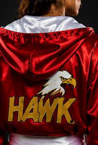 HAWK SPORTS INDUSTRIES Robe de boxe à capuche rouge en polyester durable pour l'entraînement aux arts martiaux toutes saisons - Product Image 4