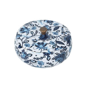 Pot rond en bois avec couvercle, motif floral, récipient de stockage hermétique pour aliments, idéal pour la cuisine - Product Image 5