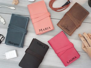 Chic Leather Cable Organizer Fashion Desk Cord Management Travel <b>Tech</b> Wrap Earphone Wire Keeper Corporate Merch LCO-0047 - Product Image 6
