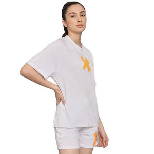 Ensemble T-shirt et short en coton respirant surdimensionné à imprimé personnalisé, tenue élégante pour femmes en 2 pièces assorties pour un usage quotidien en été - Product Image 3