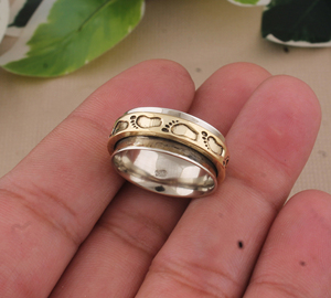 Anillo de Plata de Ley 925 con Diseño de Huella de Bebé, Regalo para Mamás Primerizas, Joyería para la Maternidad, Venta al Por Mayor - Product Image 2