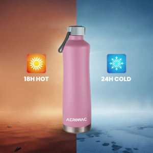 Dusty Rose <b>Pink</b> Vacuum Insulated Stainless Steel Water <b>Bottle</b> Hot Cold Beverage Reusable Flask Steel Base - Product Image 2