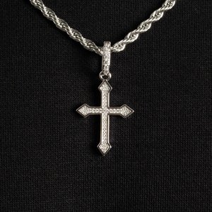Élégant Pendentif Breloque en Argent Sterling 925 avec Moissanite Dorée et Perle d'Eau Douce, Style Hip Hop Ice Luxe, Bijou Unisexe Tendance pour Fête et Cadeau - Product Image 2