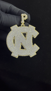 Collar con Colgante de Logotipo NC Iced Out, Joyería de Lujo Inspirada en el Hip Hop y los Deportes, con Micro Pavé de Piedras Brillantes - Product Image 2