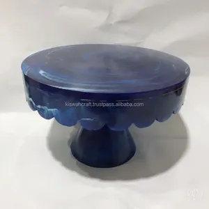 จานเค้กทรงกลมเรซิ่นสีน้ำตาลดำ ล้างในเครื่องล้างจานได้ ดีไซน์สีสันสวยงาม เหมาะสำหรับใช้ในบ้าน งานแต่งงาน งานวันเกิด หรือโรงแรม - Product Image 3