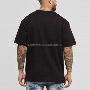 Camiseta Nueva de Manga Corta para Hombre, 100% Algodón, Lisa, Negra, con Logotipo Personalizado, Talla Grande - Product Image 2