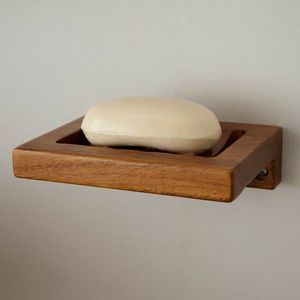 Customized Logo Eco-friendly Bamboo Drain Soap Holder Wooden Reusable Soap <b>Box</b> for Bathroom <b>Shelf</b> for Home and Hotel - Product Image 6