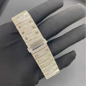 Luxury Bust Down Diamond <b>Watch</b> Sapphire Glass Automatic <b>Arabic</b> Dial Hip Hop Iced Out Moissanite <b>Watch</b> - Product Image 5