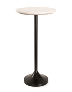 Modern <b>Marble</b> Top Coffee <b>Table</b> Tall Metal Accent Side End <b>Table</b> Round Drink <b>Table</b> for Living Room Hotel <b>Bar</b> - Product Image 3