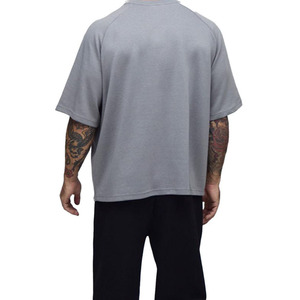 T-shirt col rond uni pour homme, personnalisable avec logo, 100% coton épais, streetwear, mode été USA, marque privée, OEM, ODM - Product Image 4