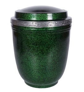 Urne funéraire en métal pour cendres humaines, urne en pierre verte européenne, doublure verte, adulte, urne funéraire design en métal - Product Image 1