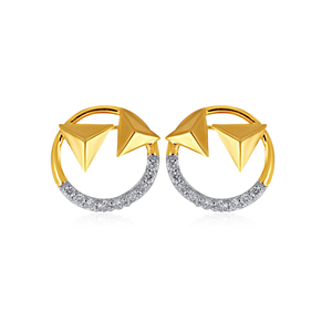 Bijoux de piercing géométriques punk en or jaune avec diamants de laboratoire taillés en triangle pour un usage quotidien, unisexe - Product Image 1