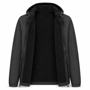 Chaqueta Softshell Premium para Hombre con Capucha, Impermeable, Cortavientos, Forro Polar Cálido, Abrigo de Invierno para Exteriores, Proveedor de Logotipos Personalizados - Product Image 4