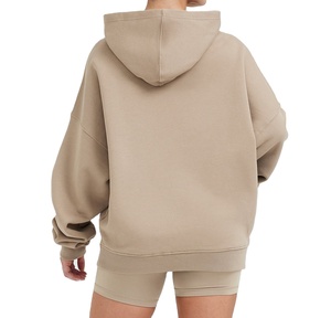 Ensemble de sport et streetwear 2 pièces pour femme, haute qualité, taille XL, blanc, avec sweat à capuche court zippé uni et short, personnalisable avec logo, tricoté, 2026 - Product Image 4