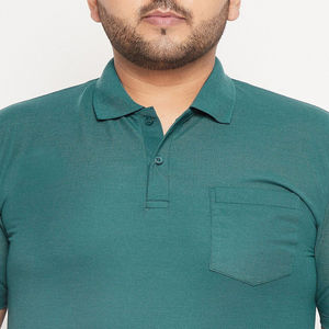 Polo de Manga Corta para Hombre, Talla Grande, con Bolsillo, Color Sólido, Casual, Cómodo, Transpirable, de Algodón, Corte Holgado, para Verano - Product Image 6