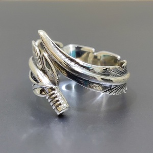 Superb-Anillo de Plata de Ley 925 ajustable con plumas Oxford, colección de anillos sencillos, 2021 - Product Image 3