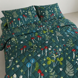 Cubrecama Encantado de 3 Piezas con Estampado Geométrico Sólido, Mezcla de Algodón T-150, Ropa de Cama para Toda Temporada, Uso Doméstico, Estilo Duradero - Product Image 2
