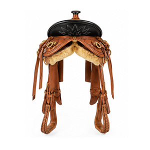 Al por mayor, Personalizable, Marca Modelo 4003, Silla de montar western para caballo de cuero genuino con estructura de madera, Hecha a mano, Estilo vaquero de rancho, Estribos SUS304 - Product Image 4