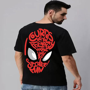 100% algodón de los hombres Casual de gran tamaño Drop Shoulder camiseta personalizada 3D Puff impresión manga corta suelta ajuste diseño pesado - Product Image 1