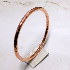 Belladec Hand Hammered Red <b>Copper</b> <b>Bangle</b> Bracelet Classic Minimalist Round Cuff Elegant Artisan Jewelry Women's <b>Bangles</b> - Product Image 1