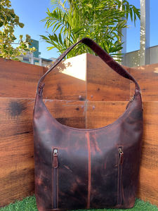 Premium Women's Genuine Leather Tote Bag Western Hand Tooled <b>Black</b> Suede Leather <b>Boot</b> Stitch Design Concealed Carry Daily Custom - Product Image 5