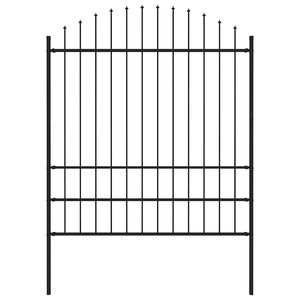 Valla de Jardín de Acero Negra con Punta de Lanza de 71.3"x78.7" y Puertas - Product Image 1