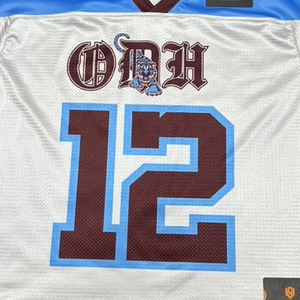 Maillots de football à col en V en mesh avec impression du nom de l'équipe, manches courtes, grandes tailles, respirants, design personnalisé, maillot de football américain en mesh - Product Image 5